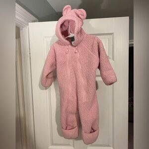 L.L. Bean Pink Sherpa Kids Winter Jumpsuit